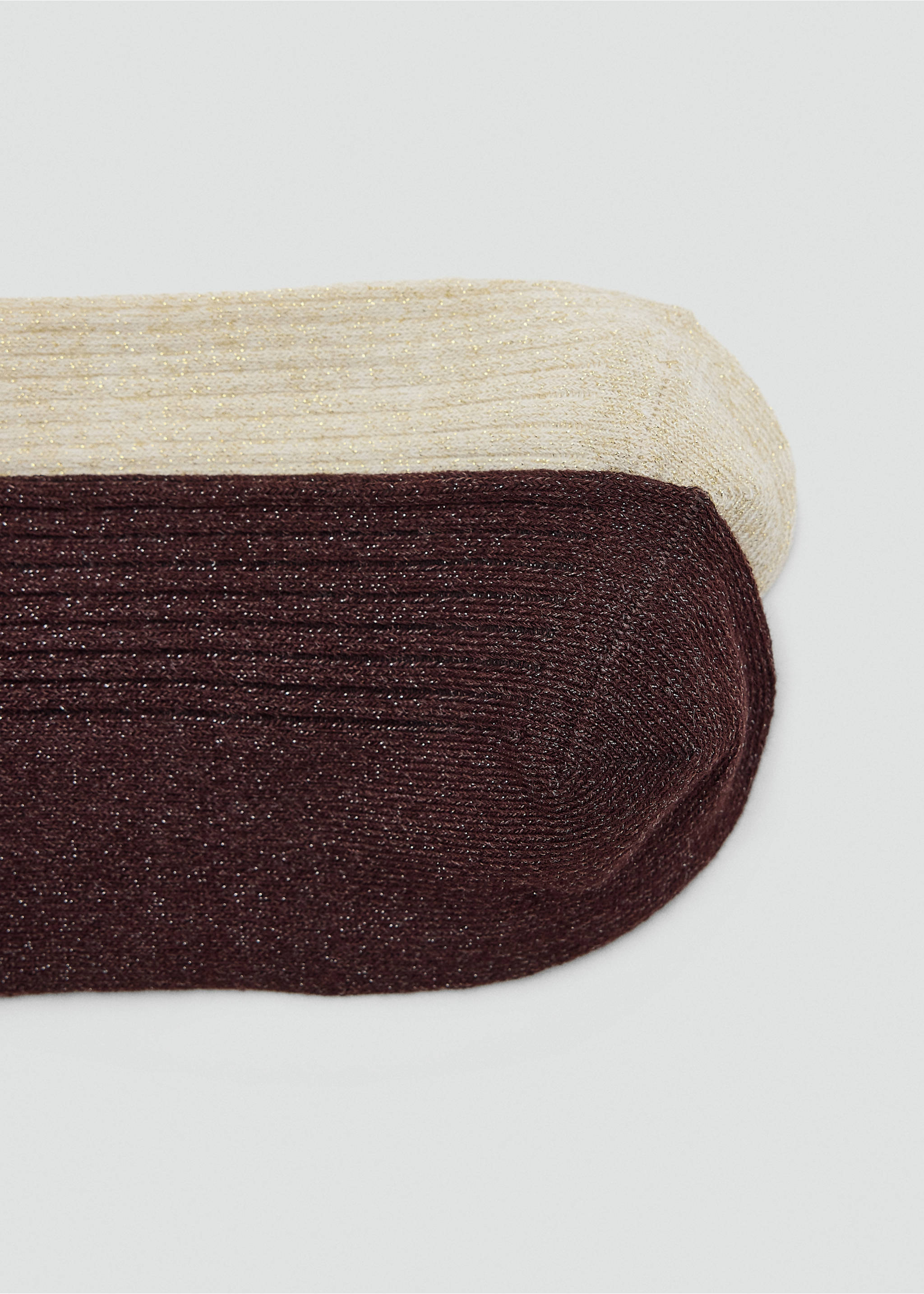 2 pack lurex socks - Details of the article 1, Chocolate. Ref: 37035154-00.