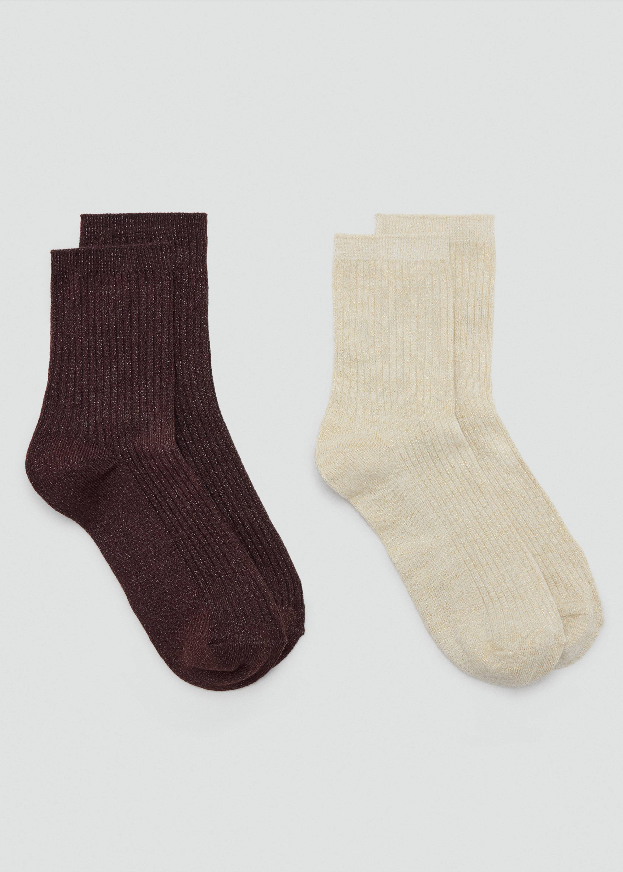 2 pack lurex socks - Article without model, Chocolate. Ref: 37035154-00.