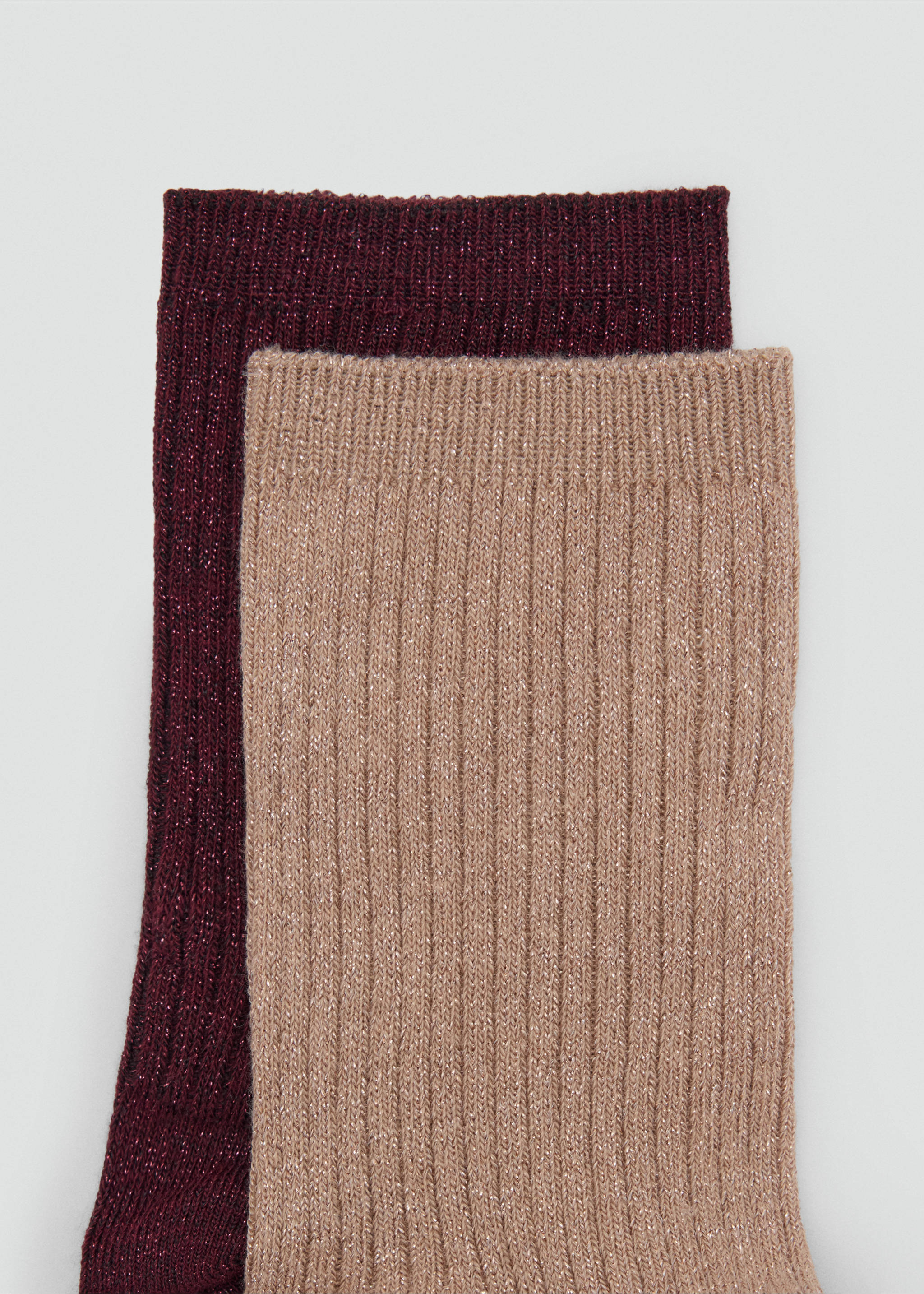 2 pack lurex socks - Medium plane, Burgundy. Ref: 37035154-00.