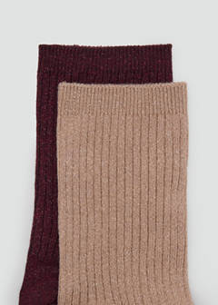 2 pack lurex socks — Burgundy 2