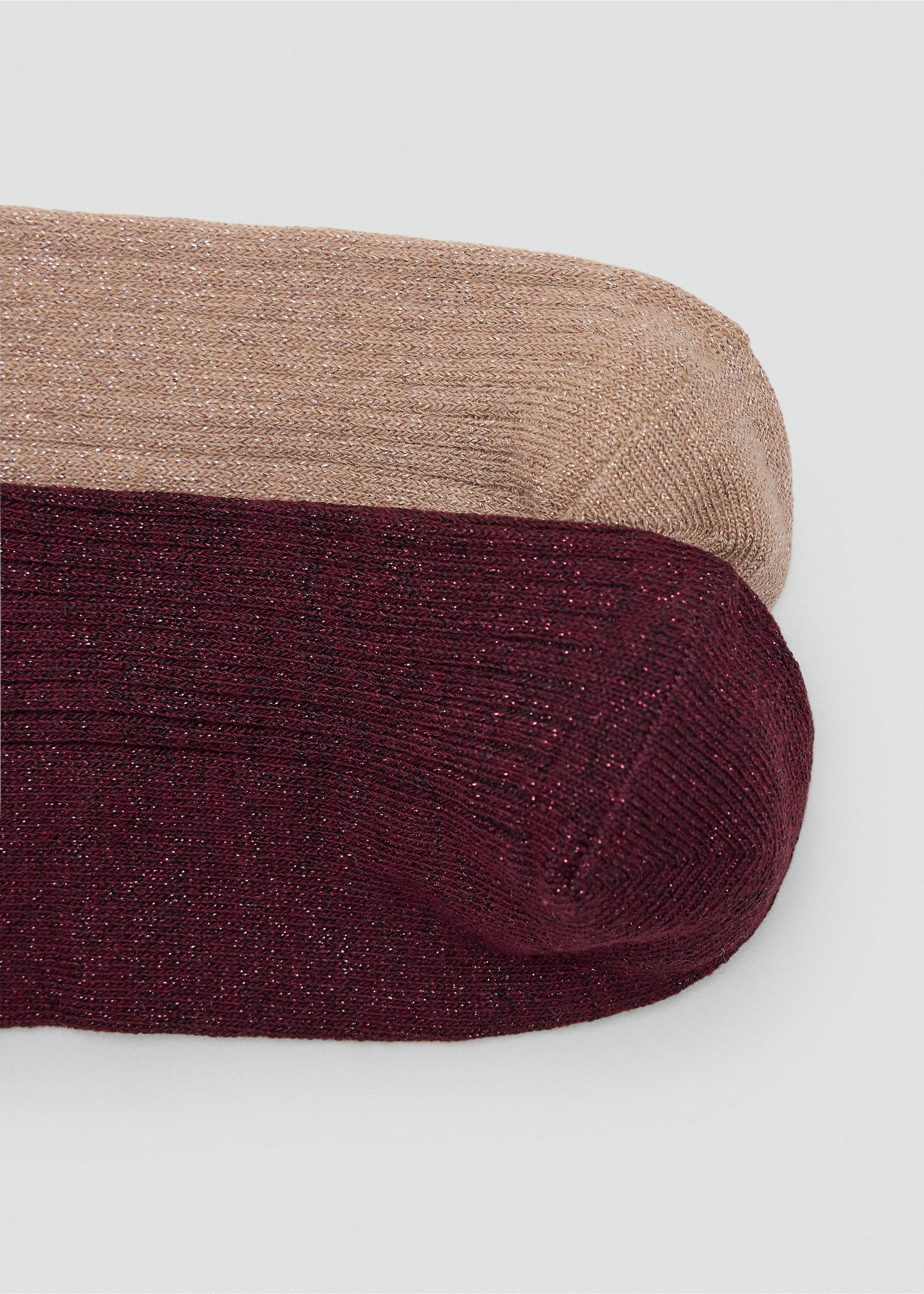 2 pack lurex socks - Details of the article 1, Burgundy. Ref: 37035154-00.