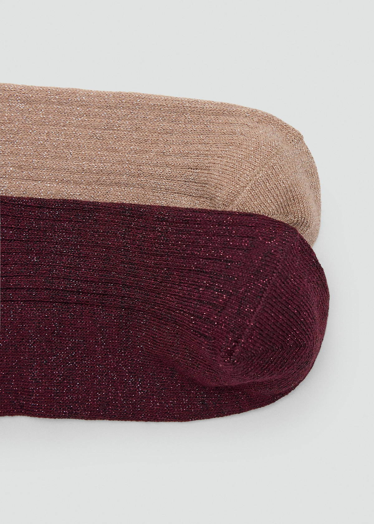 2 pack lurex socks — Burgundy