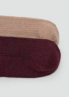 2 pack lurex socks — Burgundy 3