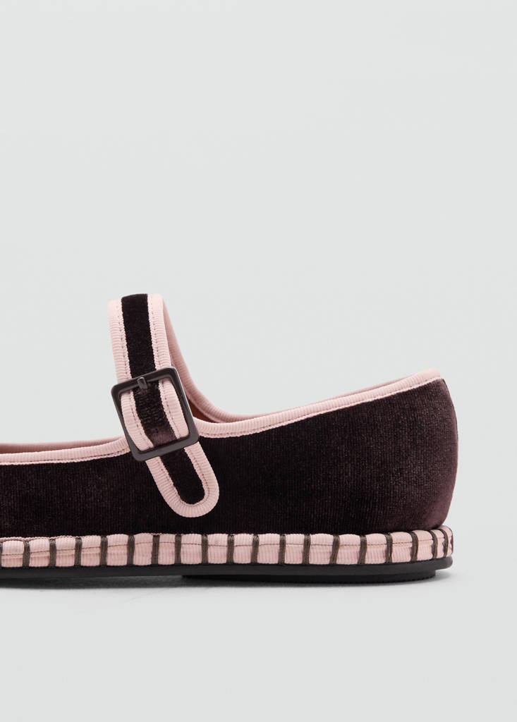 Two-tone buckle ballerinas — Chocolate
