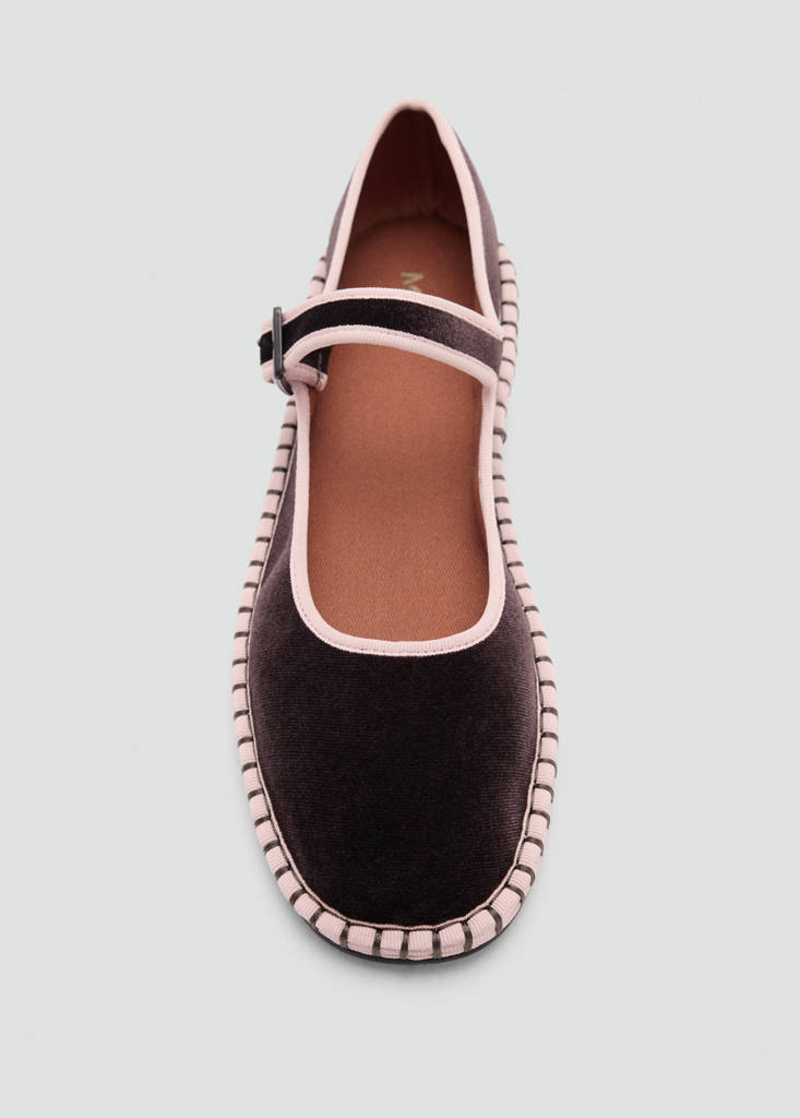 Two-tone buckle ballerinas — Chocolate