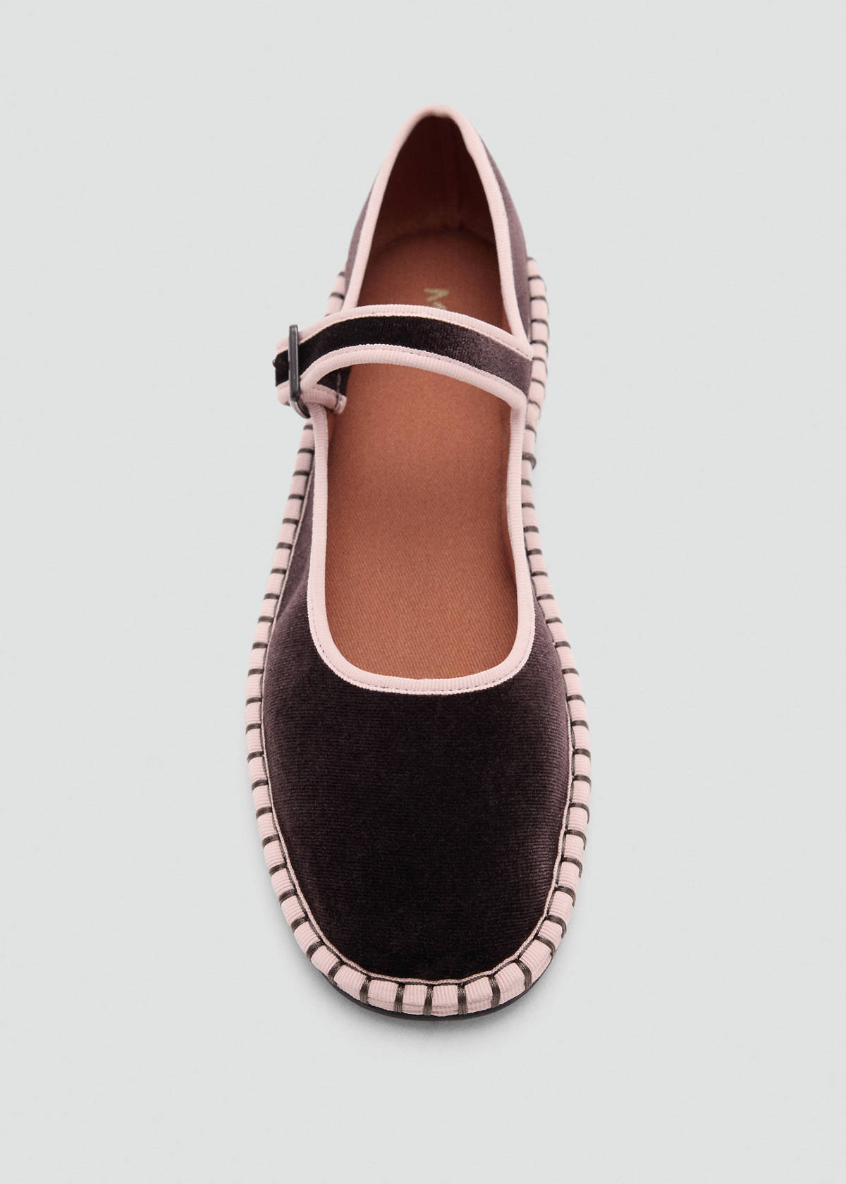 Two-tone buckle ballerinas — Chocolate
