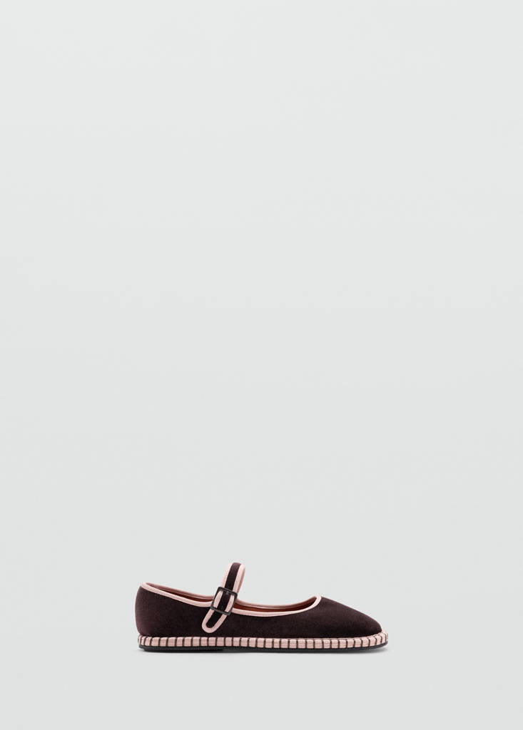 Two-tone buckle ballerinas — Chocolate