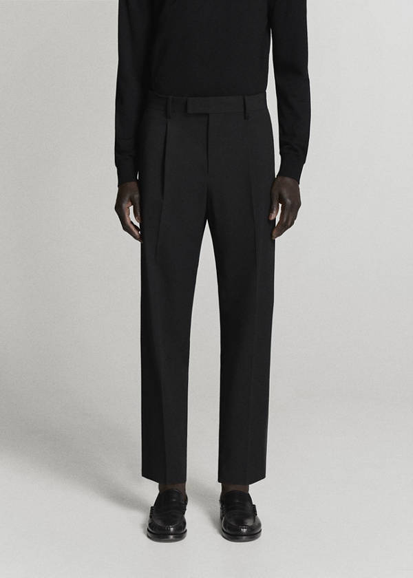 Boston regular-fit suit trousers — Black