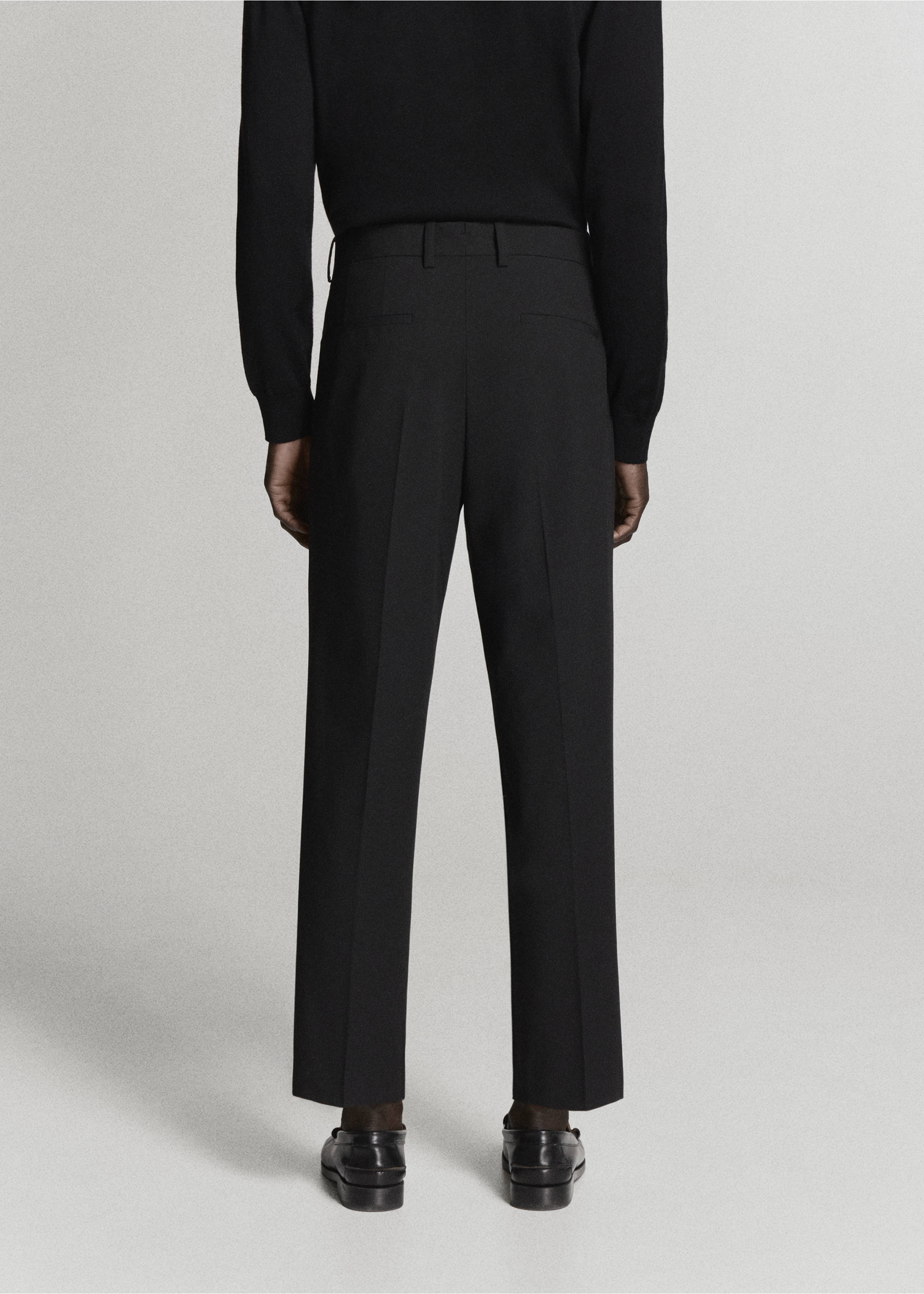 Boston regular-fit suit trousers - Reverse of the article, Black. Ref: 37035156-00.