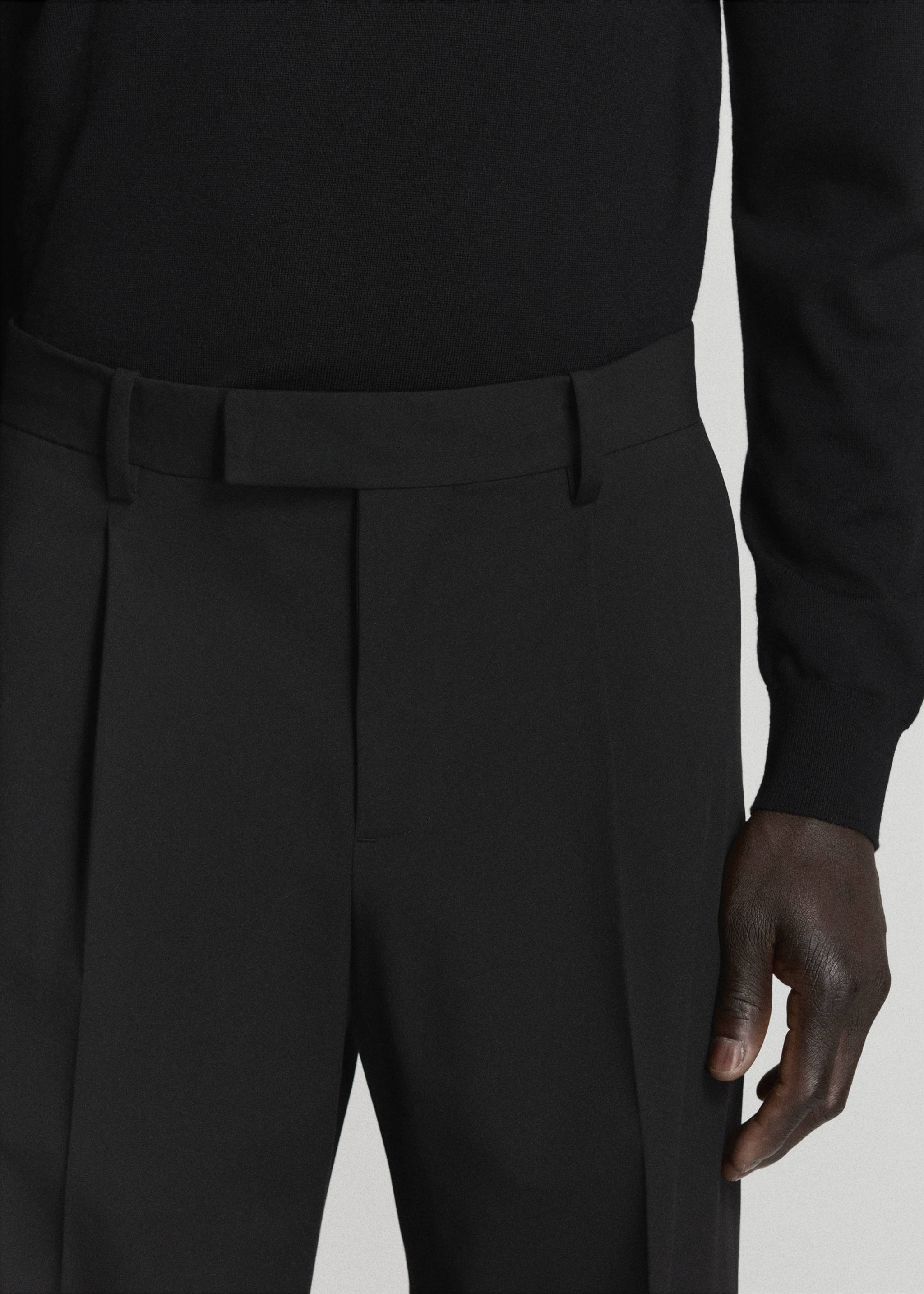 Boston regular-fit suit trousers - Details of the article 1, Black. Ref: 37035156-00.