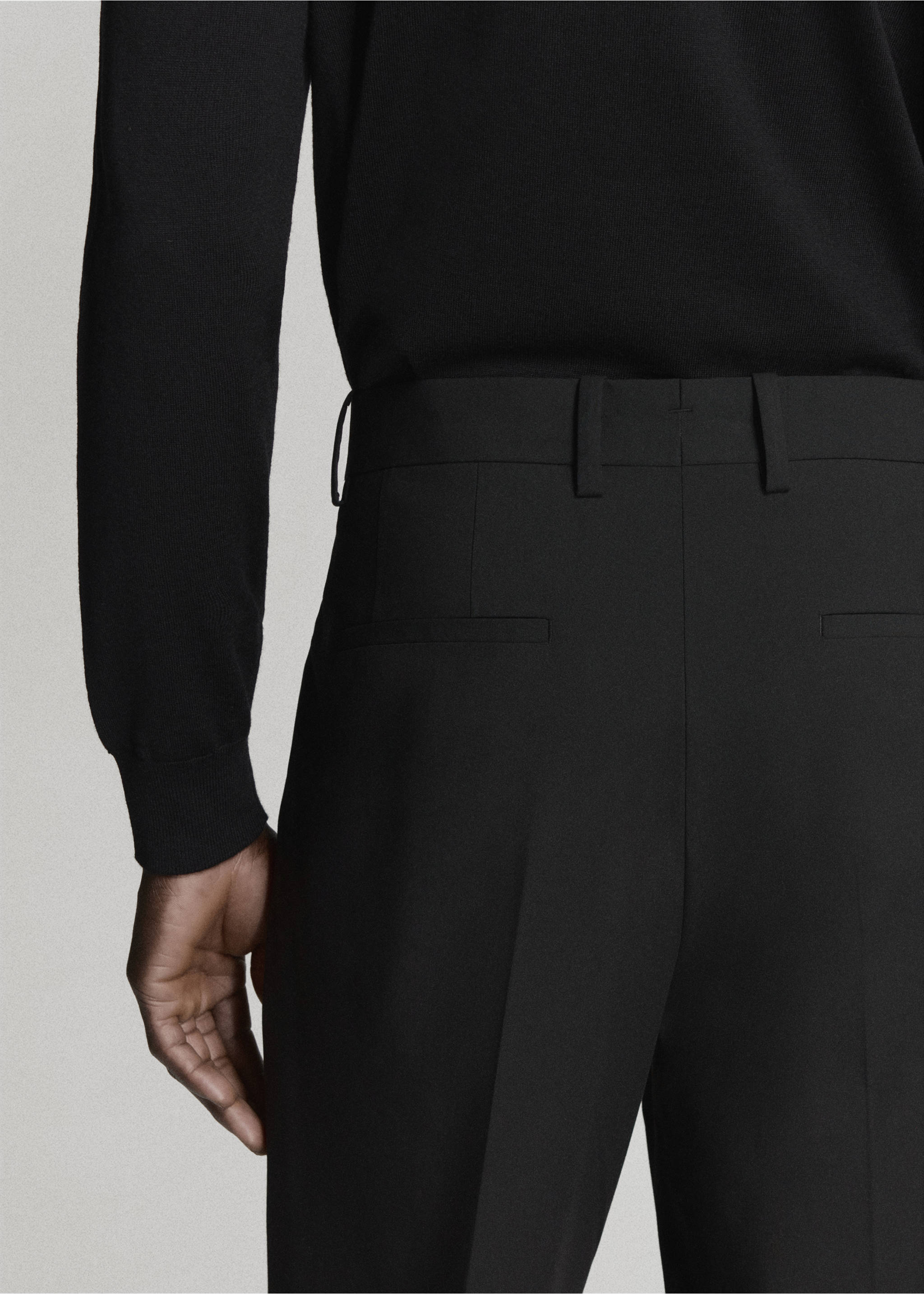 Boston regular-fit suit trousers - Details of the article 3, Black. Ref: 37035156-00.