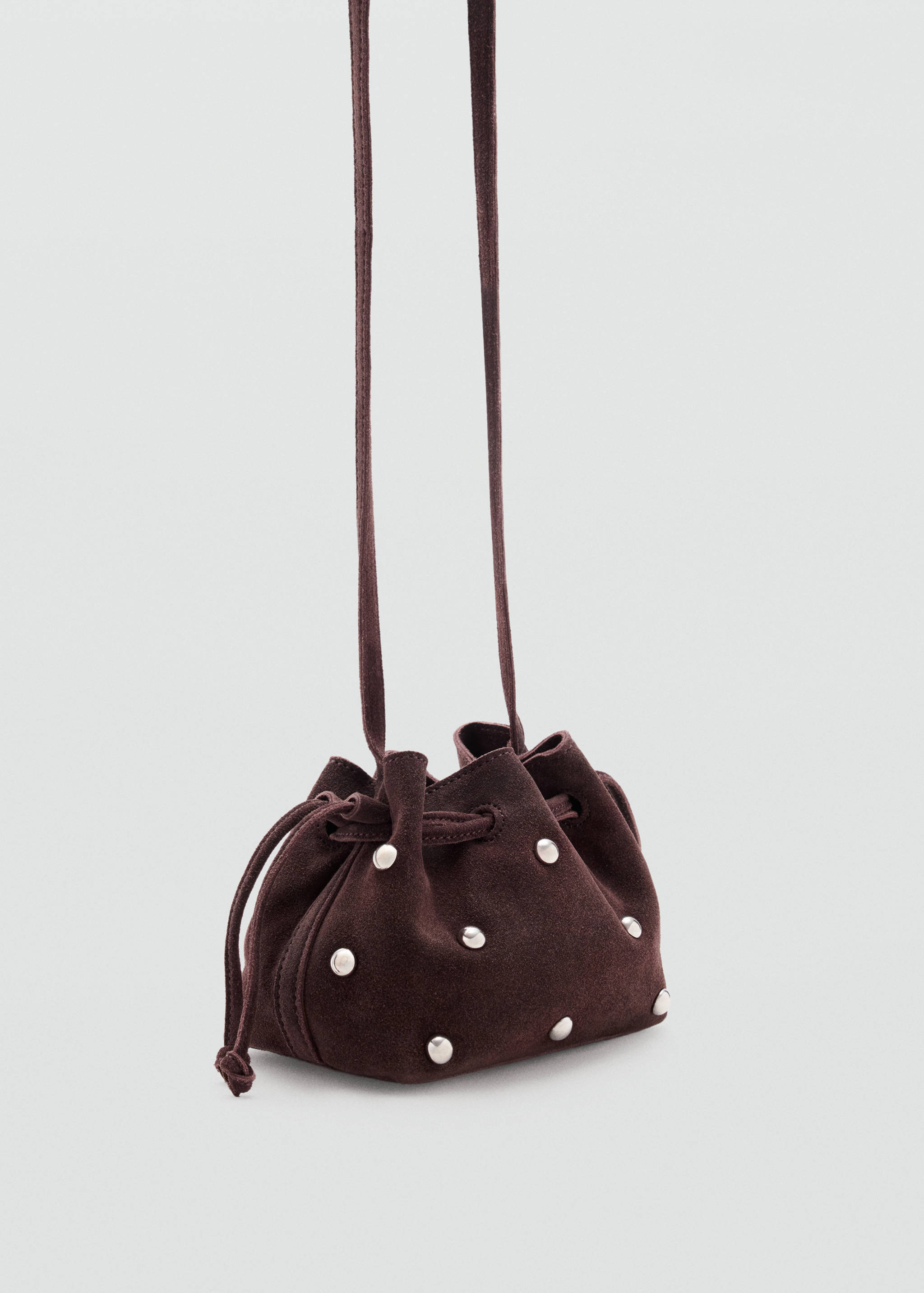Mini leather bucket bag - Medium plane