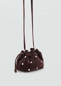 Mini leather bucket bag — Chocolate 4