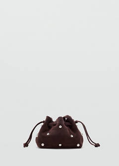 Mini leather bucket bag — Chocolate 1