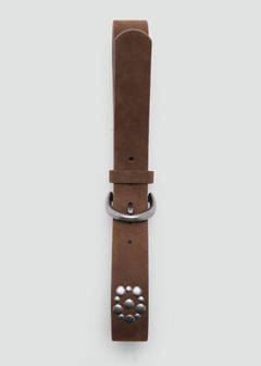Stud leather belt — Brown 4