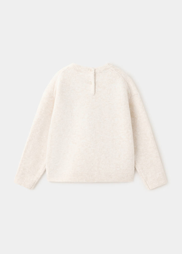 Printed dog jumper — Beige