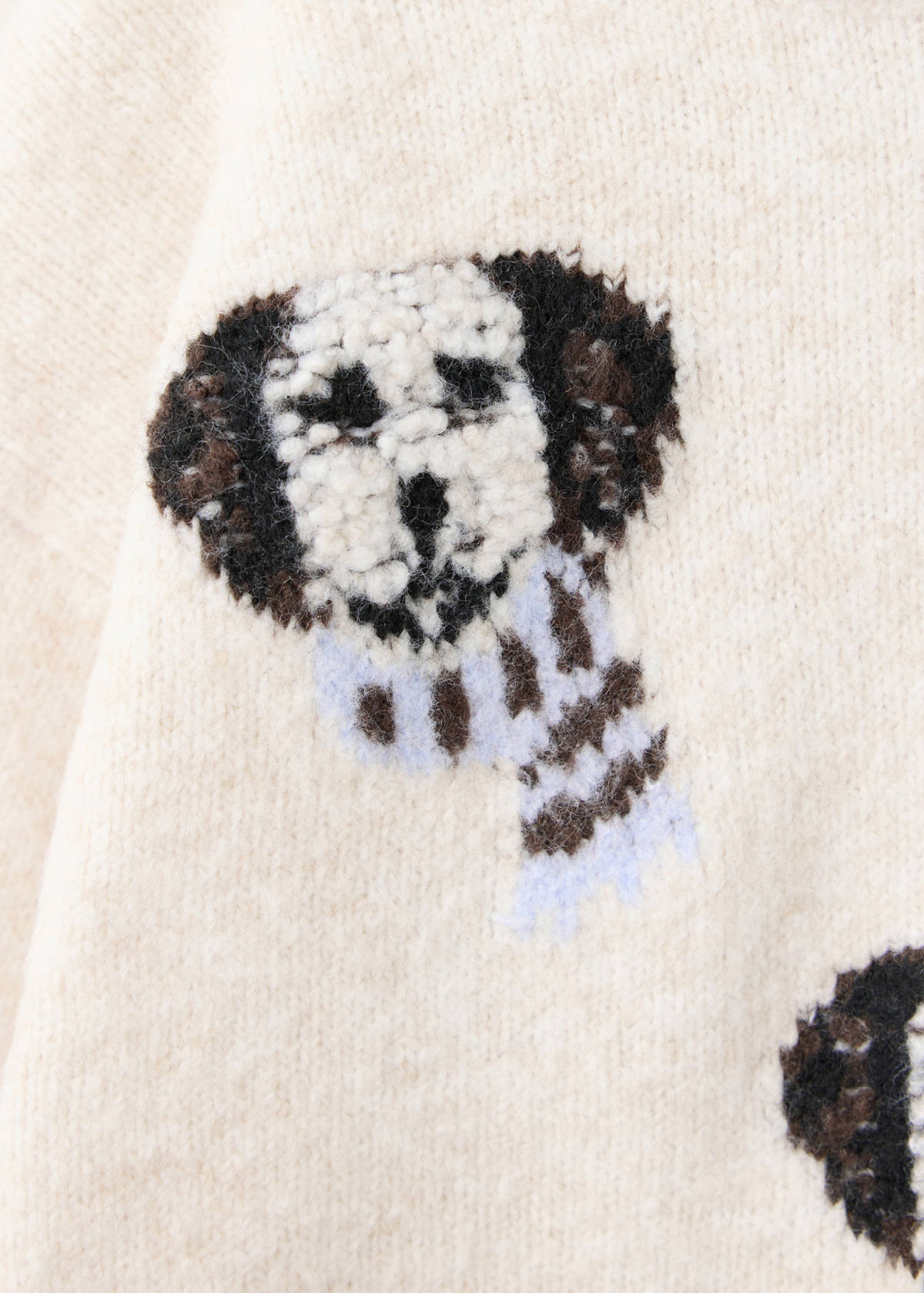 Printed dog jumper — Beige