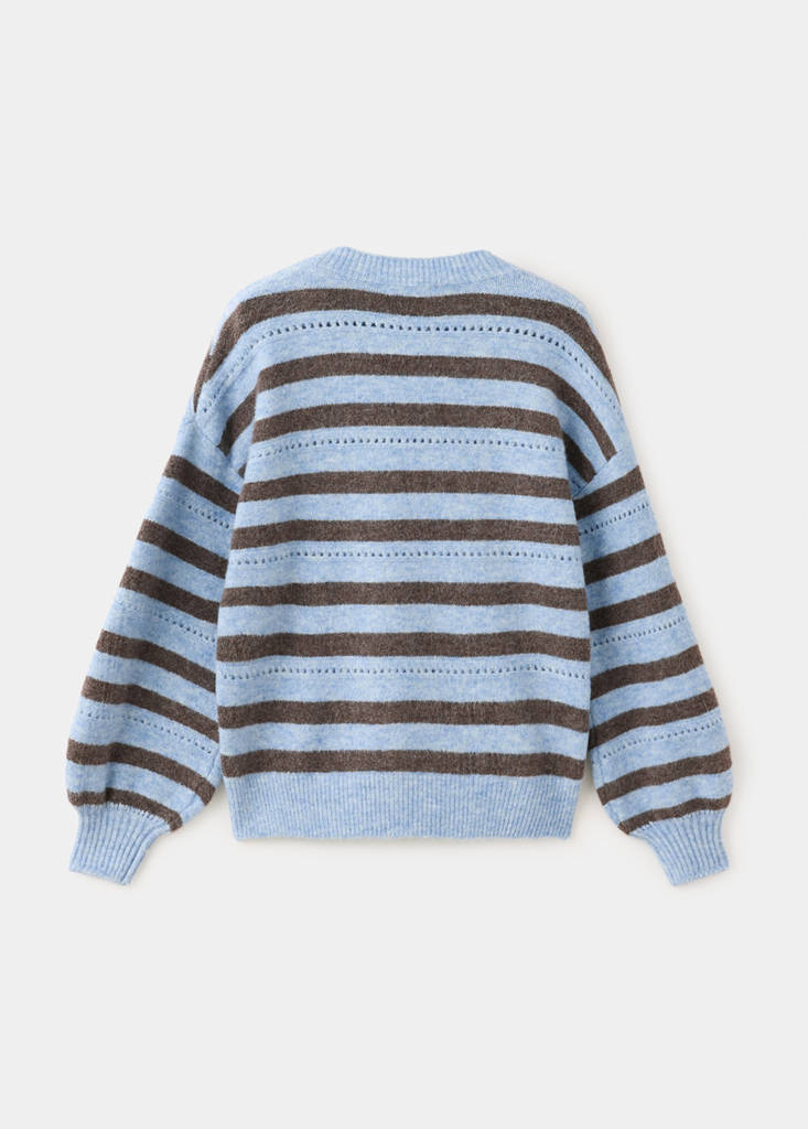 Knit striped sweater — Blue