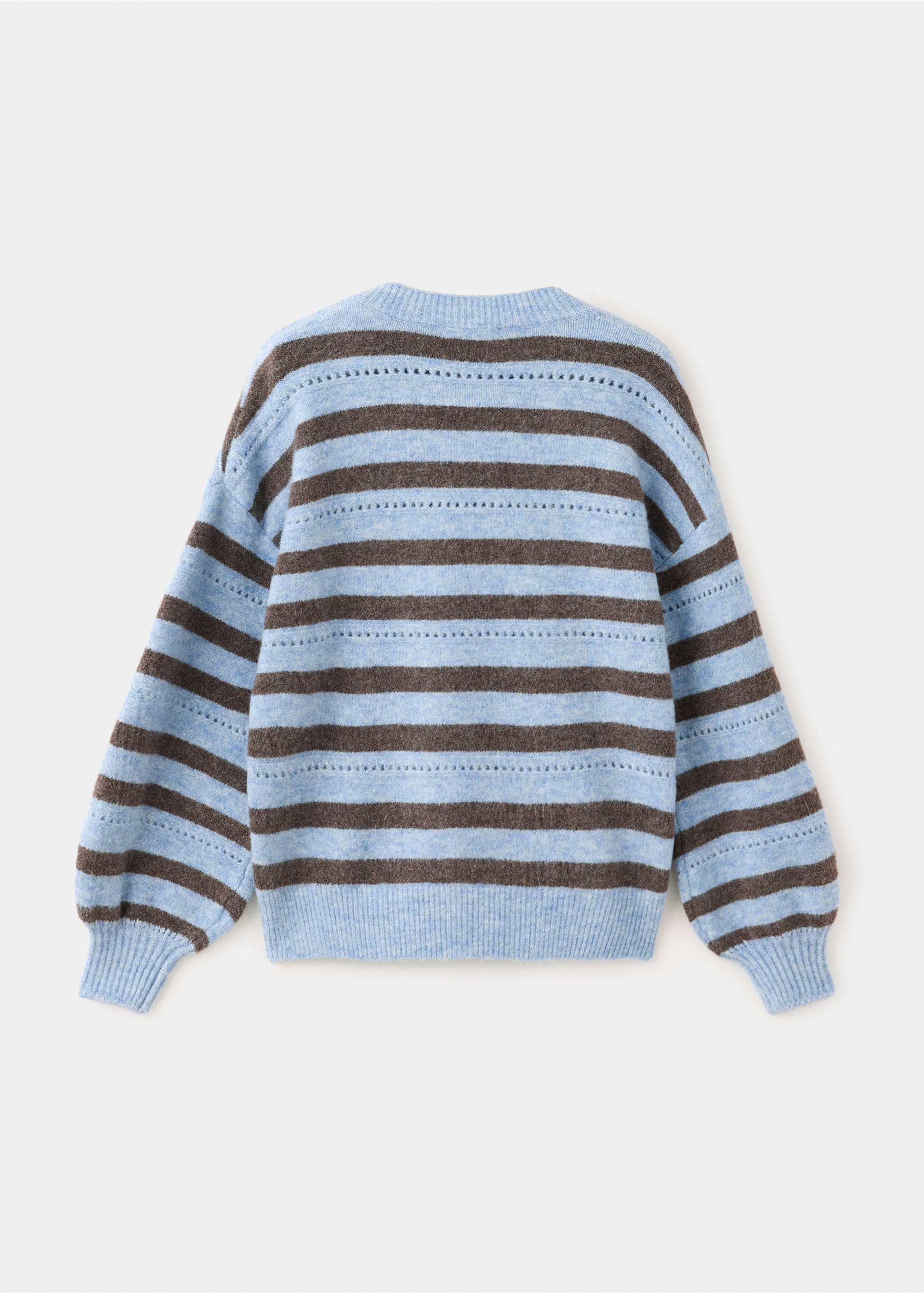 Knit striped sweater - Reverse of the article, Blue. Ref: 37035162-00.