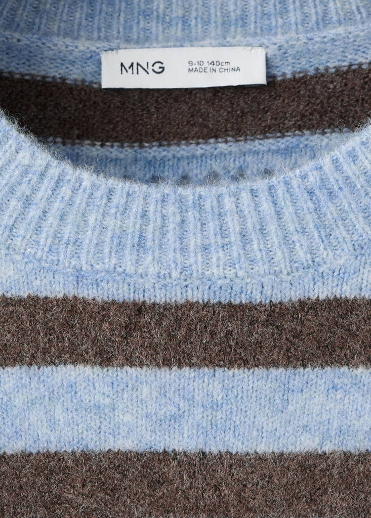 Knit striped sweater — Blue