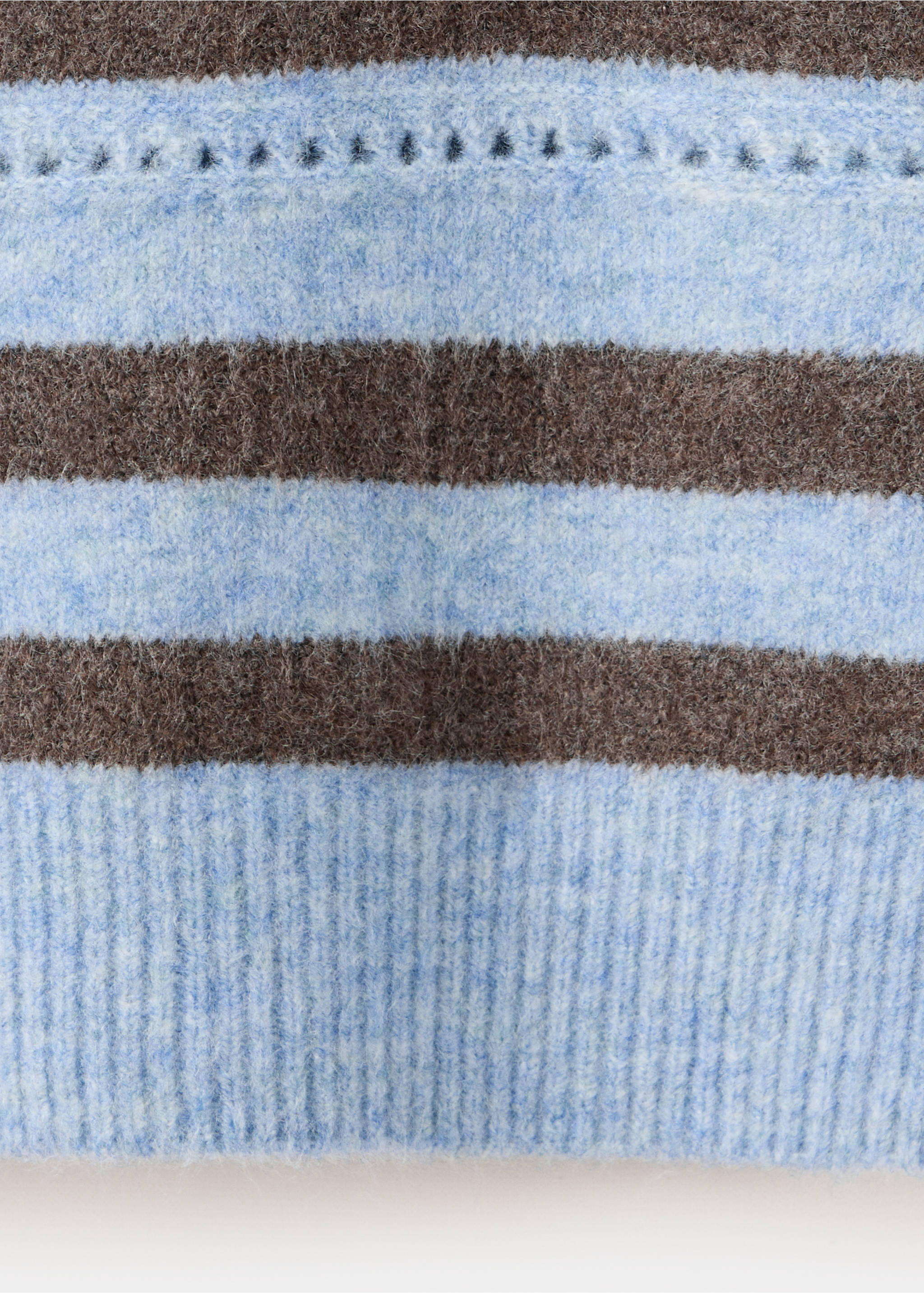 Knit striped sweater - Details of the article 0, Blue. Ref: 37035162-00.