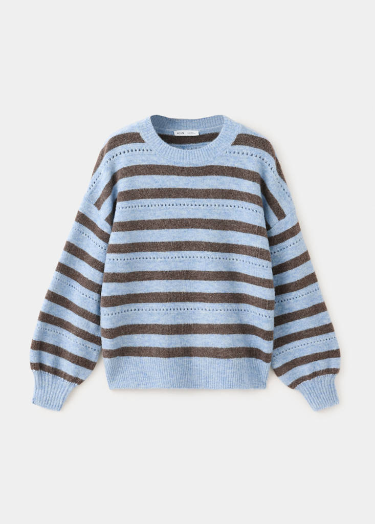 Knit striped sweater — Blue