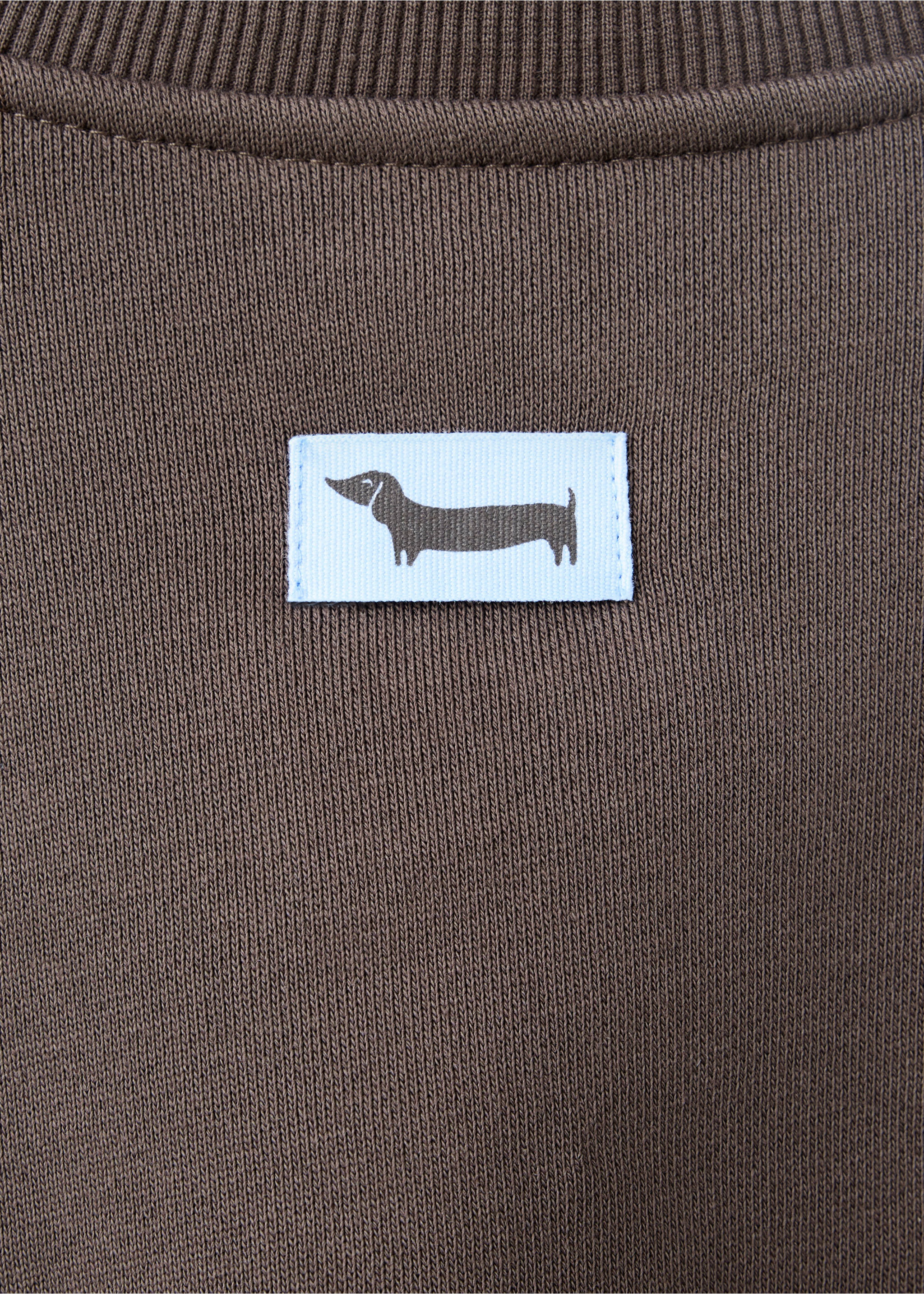 Printed sweatshirt with shirred hem - Details of the article 8, Brown. Ref: 37035163-00.