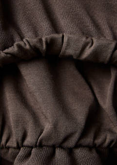 Printed sweatshirt with shirred hem — Brown 7