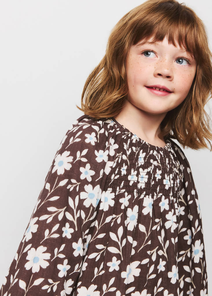 Floral print dress — Brown