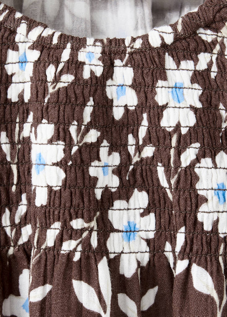 Floral print dress — Brown