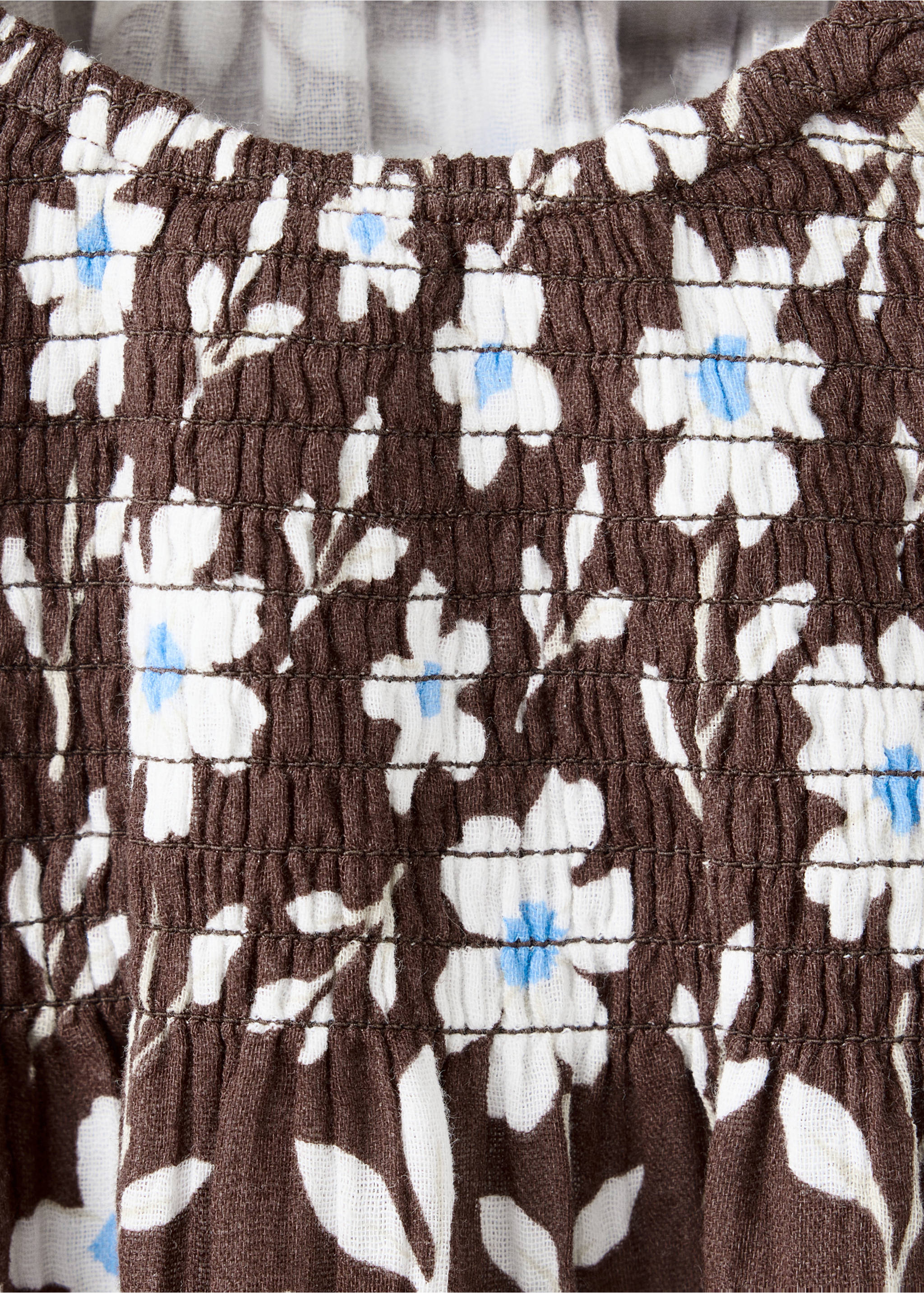 Kleid mit Blumendruck - Detail des Artikels 8, Braun. Ref: 37035164-00.