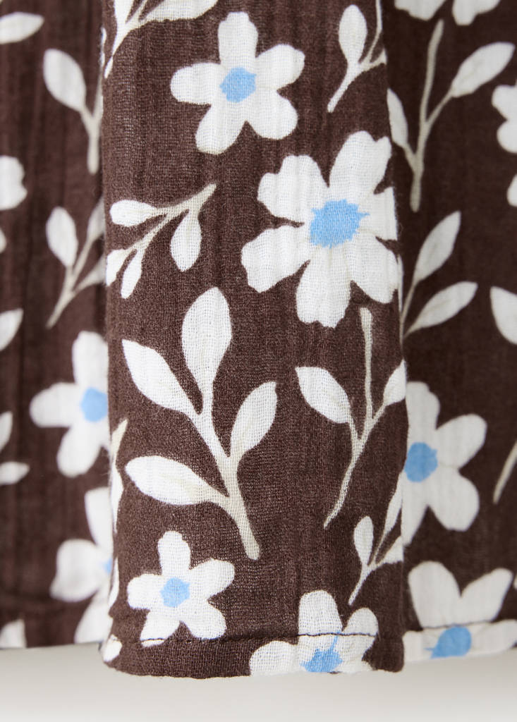 Floral print dress — Brown