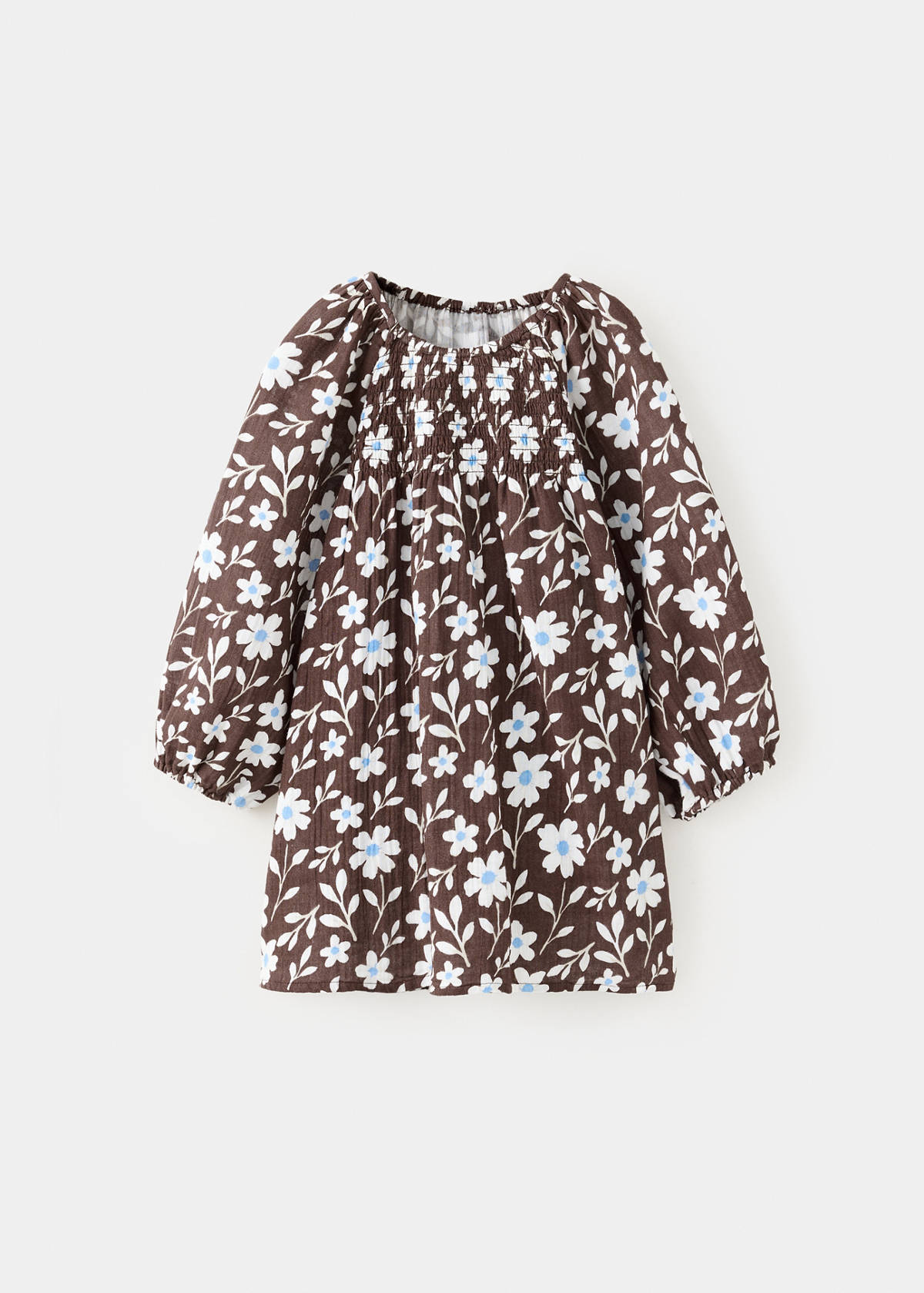 Floral print dress — Brown