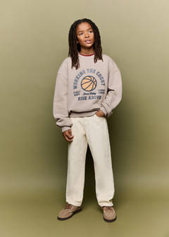 Printed embossed sweatshirt — Sand 2