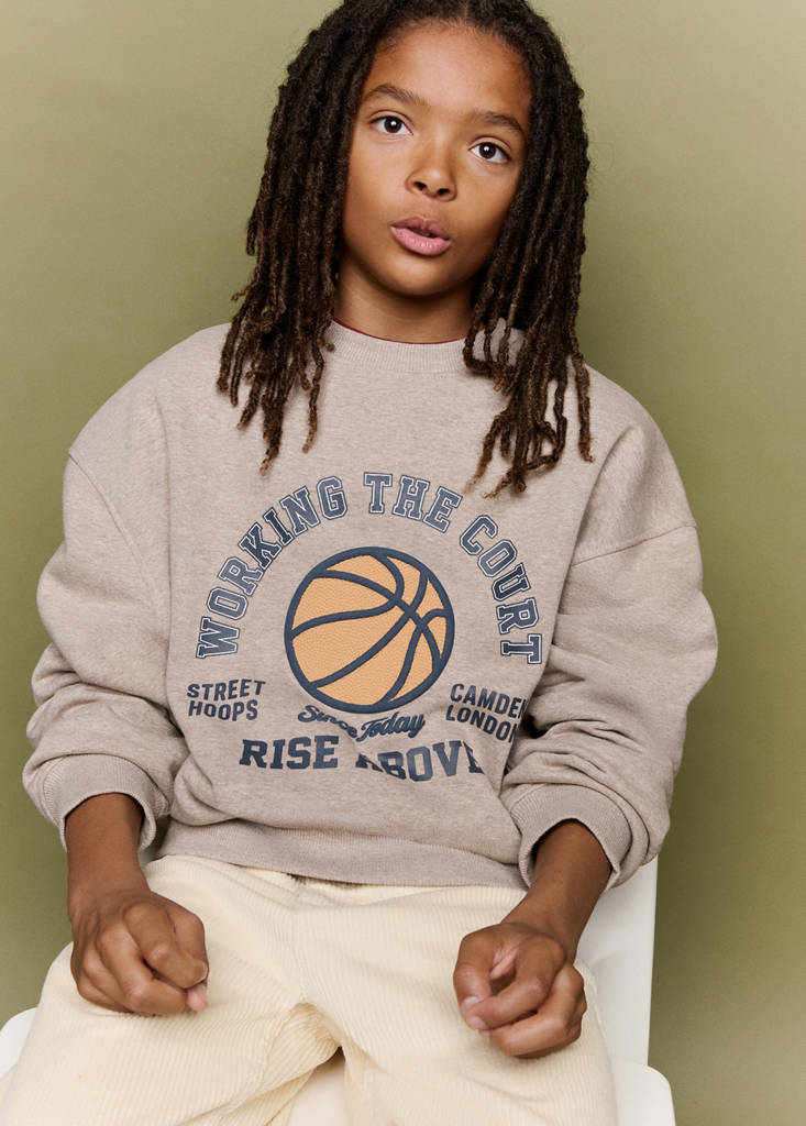 Printed embossed sweatshirt — Sand