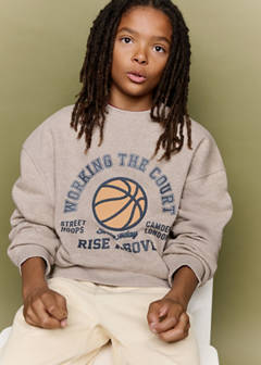 Printed embossed sweatshirt — Sand 1