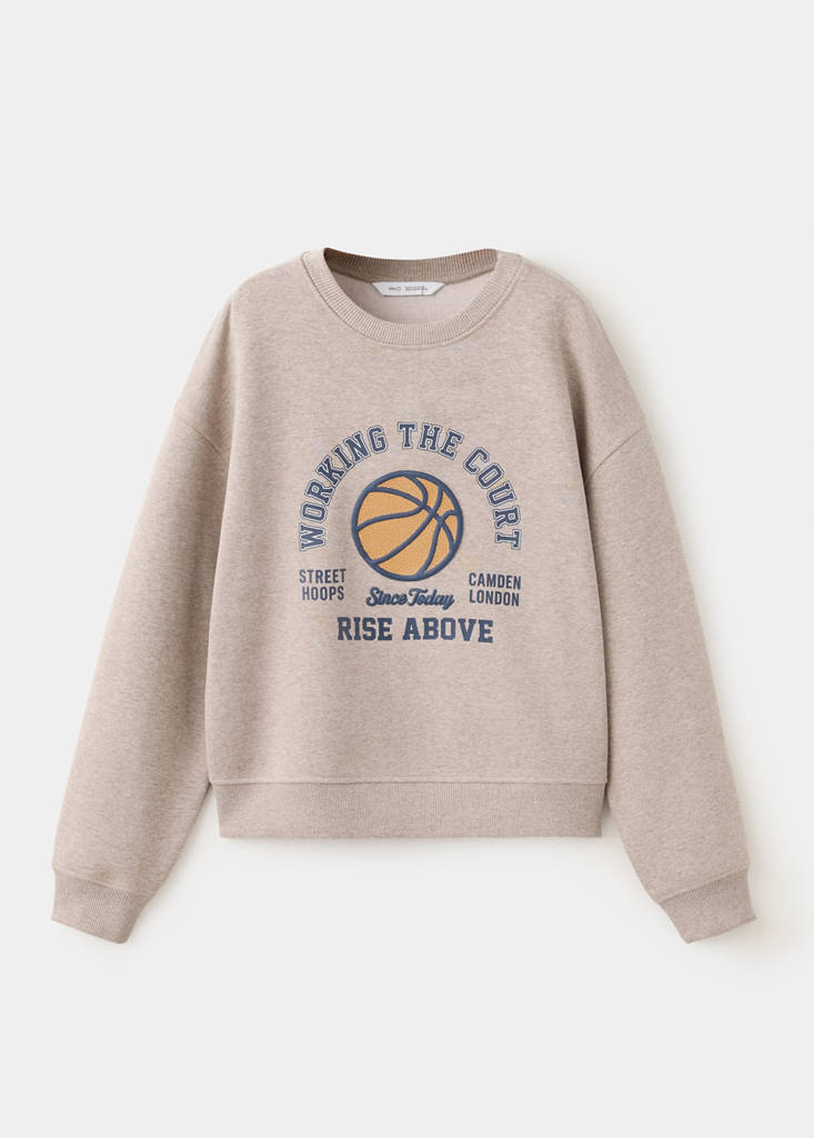 Printed embossed sweatshirt — Sand