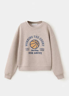 Printed embossed sweatshirt — Sand 3