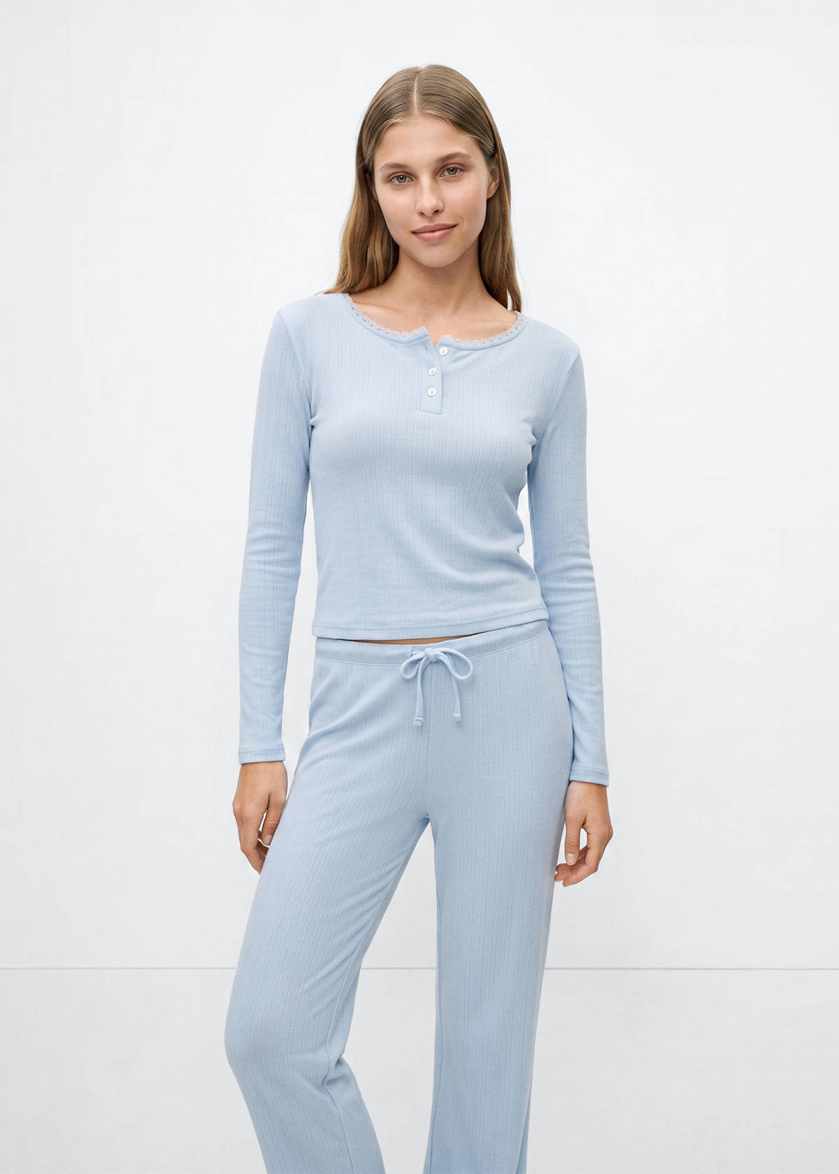 Openwork cotton pyjamas — Aqua Green