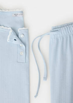 Openwork cotton pyjamas — Aqua Green 5
