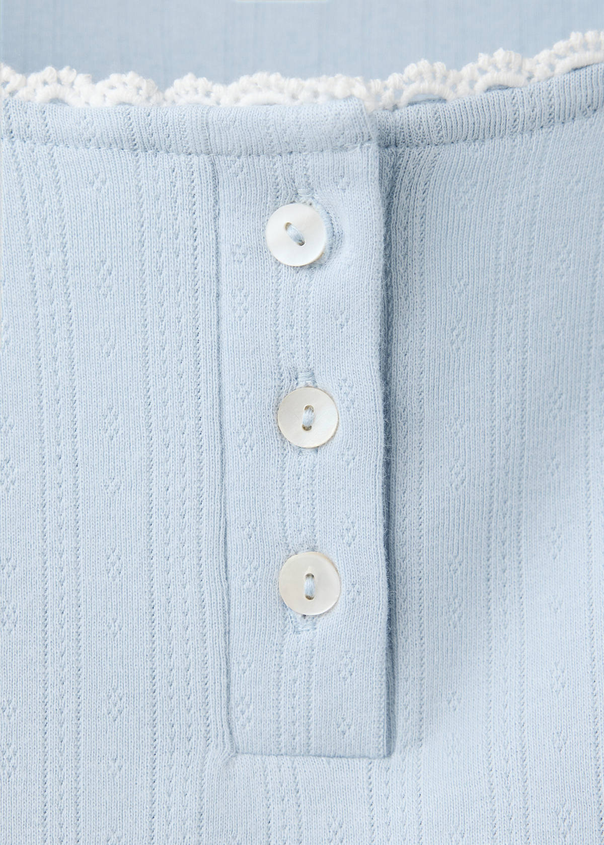 Openwork cotton pyjamas — Aqua Green