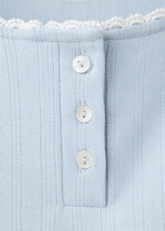 Openwork cotton pyjamas — Aqua Green 6
