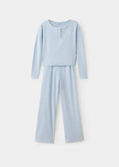 Openwork cotton pyjamas — Aqua Green 4