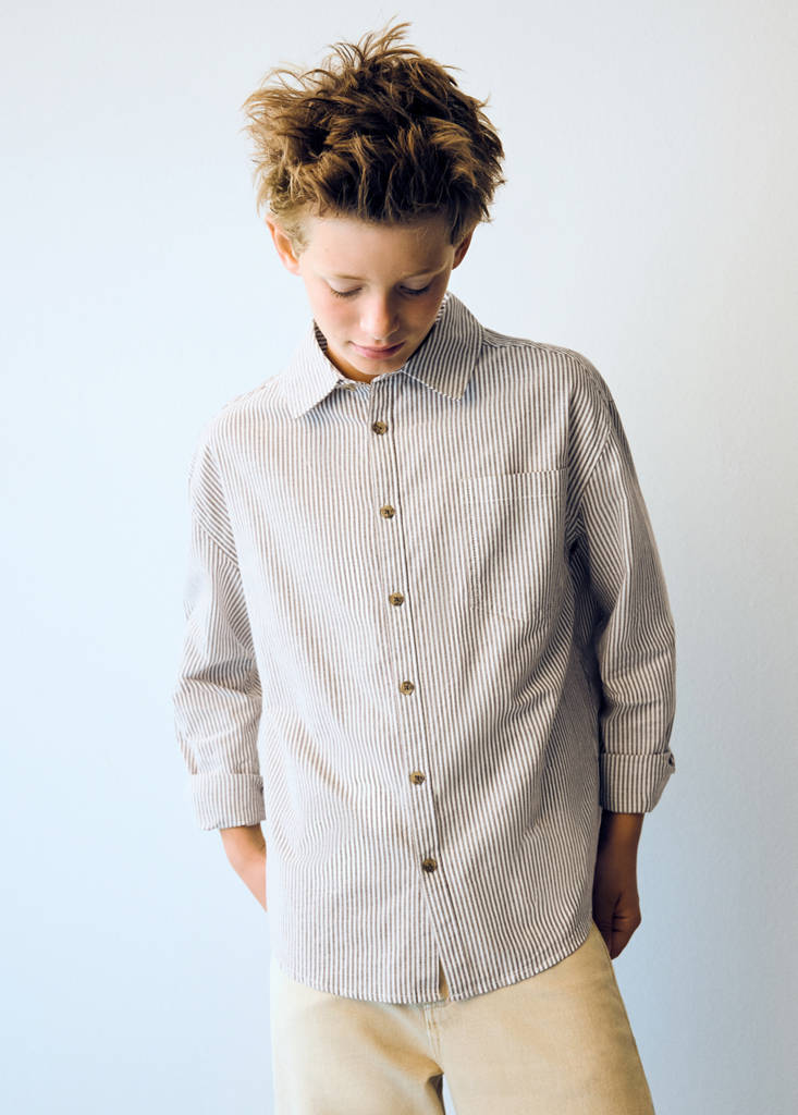 Striped Oxford shirt — Brown