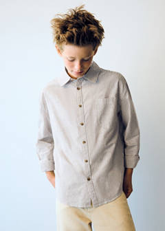Striped Oxford shirt — Brown 1