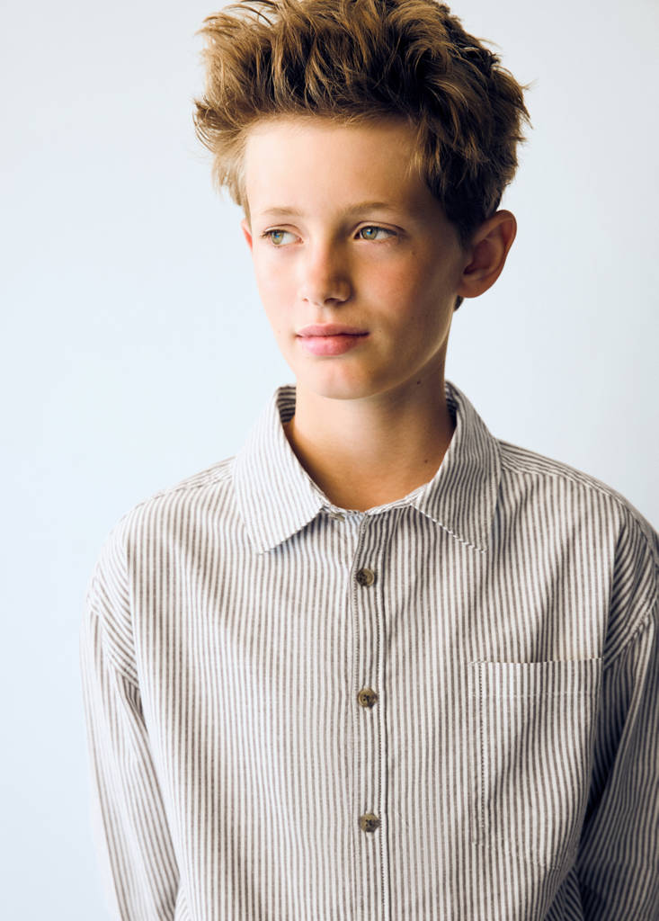 Striped Oxford shirt — Brown