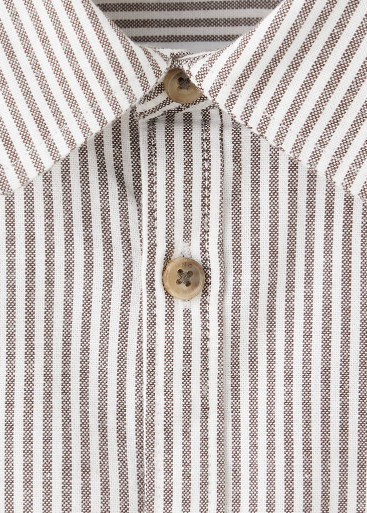 Striped Oxford shirt — Brown