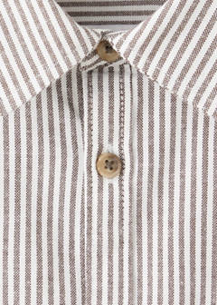 Striped Oxford shirt — Brown 4