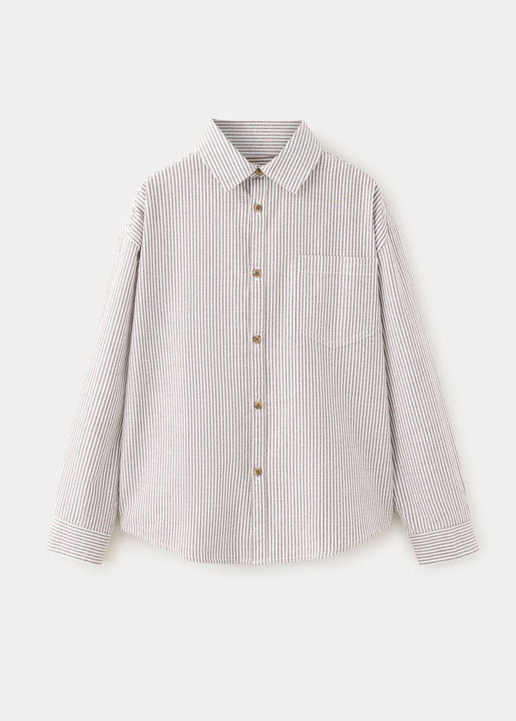 Striped Oxford shirt — Brown