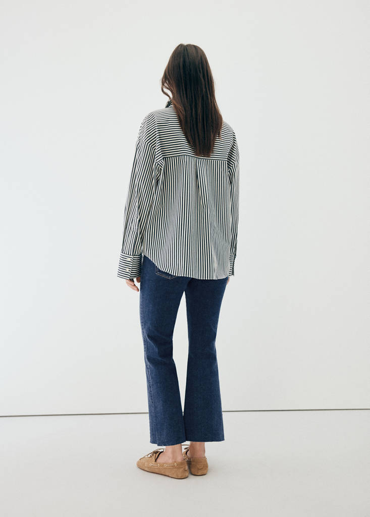 Maternity flared cropped jeans — Dark Blue